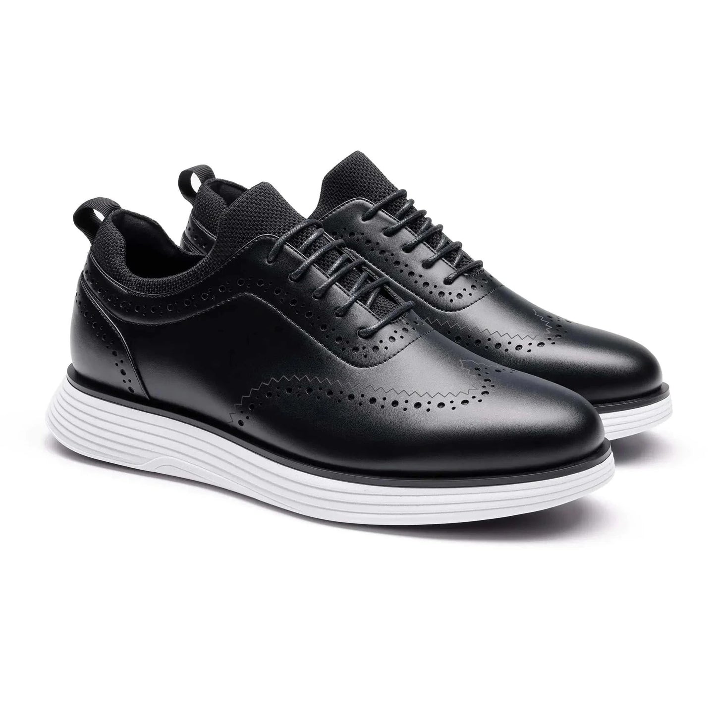 Bruno Marc MaxFlex Men's Black Wingtip Dress Sneakers