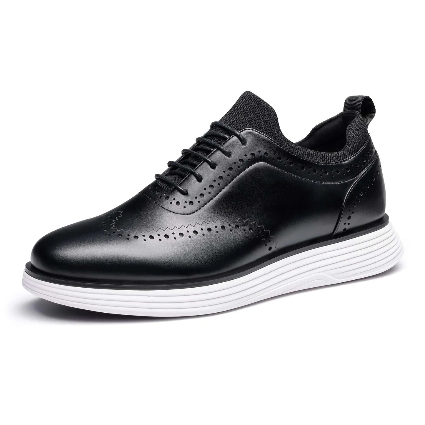 Bruno Marc MaxFlex Men's Black Wingtip Dress Sneakers