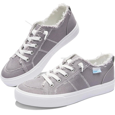Obtaom Women's Gray Leopard Slip-On Sneakers