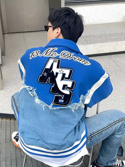 Varsity Cotton-Denim Coat