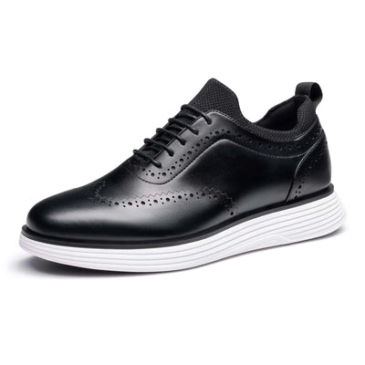 Bruno Marc MaxFlex Men's Black Wingtip Dress Sneakers