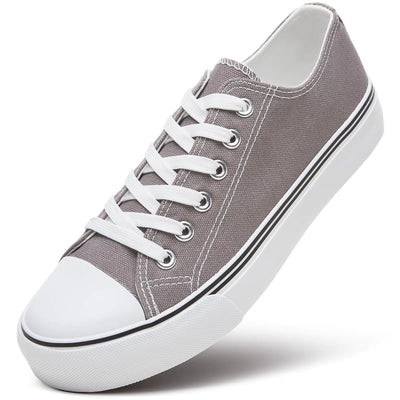 ZGR Women's Grey Canvas Lace-Up Sneakers Size 9.5
