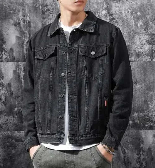 Modern Blue Casual Men's Jacket Black (Large) L