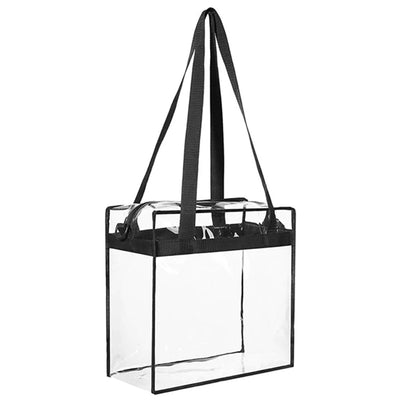 Transparent PVC Tote Bag Zippered Handbag 2-Pack