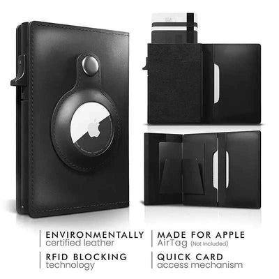 RFID Safe Leather AirTag Wallet