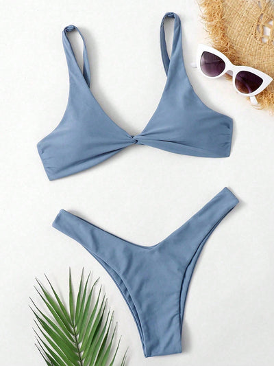 Beach Twist Front High Cut Bikini