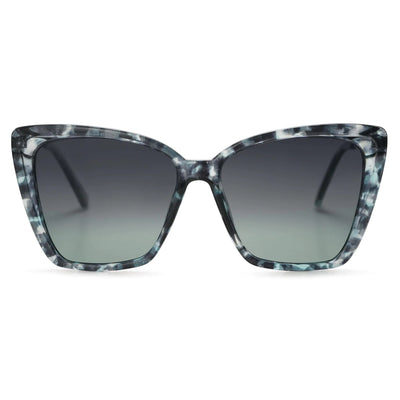 SOJOS Trendy Polarized Sunglasses For Women Retro Womens Oversized Square Cat Eye Sun Glasses UV Protection SJ2206 Blue Pattern