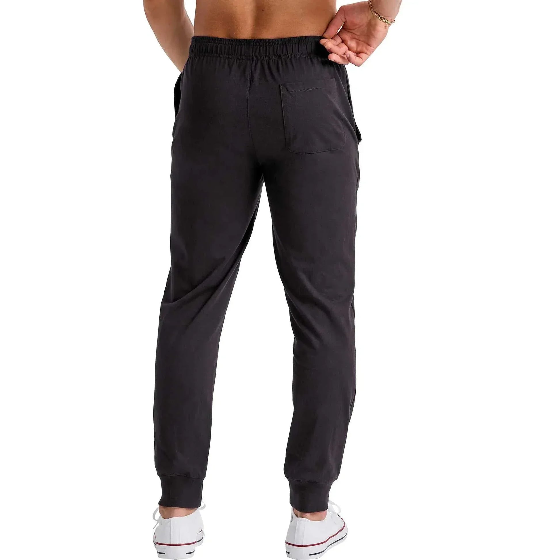 Hanes Men's Cotton Joggers with Pockets, 30" Pockets 30" Inseam - Large Black