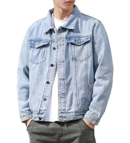 Modern Blue Casual Men's Jacket Sky Blue (5XL) 5XL