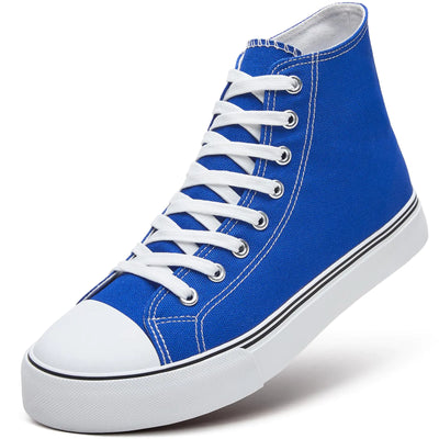 ZGR Men's Canvas High Tops - Classic Lace-Up Walking Sneakers Size 12 Blue