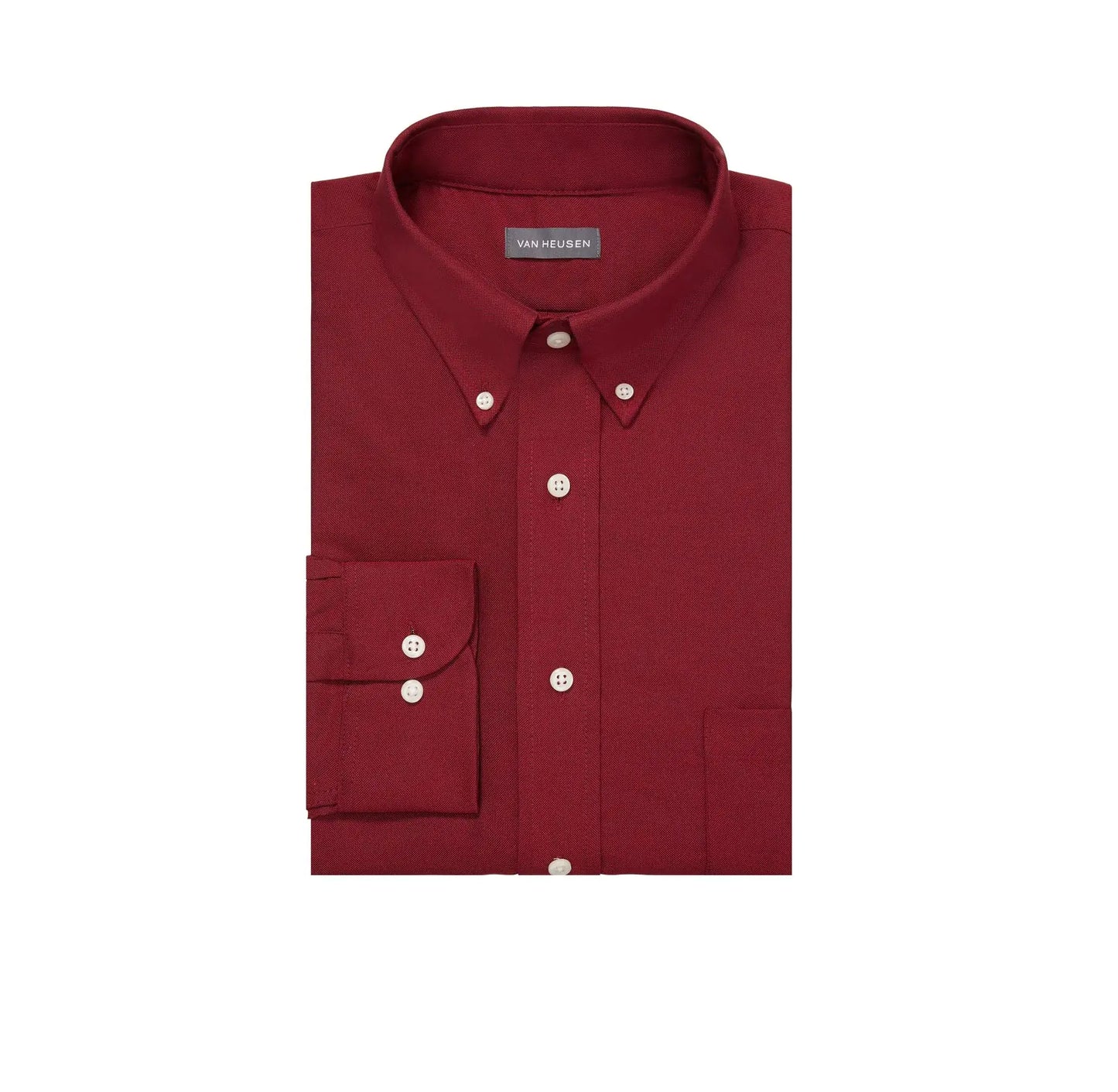 Van Heusen Oxford Solid Dress Shirt in Cayenne - 15.5"-16" Neck, 33"-34" Sleeve